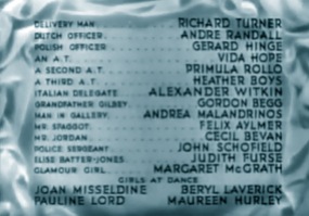 'English with tears' credits, 1944.